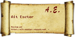 Alt Eszter névjegykártya